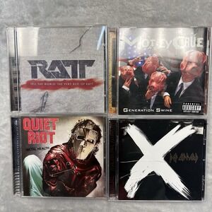 Ratt, Motley Crue, Def Leppard, Quiet‎ Riot Lot of 4 80s Rock CDs Hairband Gen X